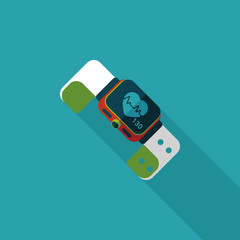 heart rate sport-watch flat icon with long shadow,eps10