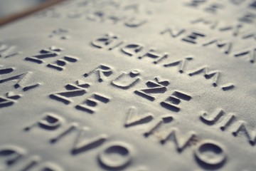 Embossed writing for blind people