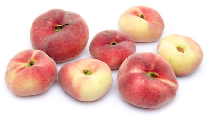 Flat peach fruits