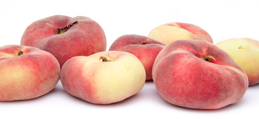 Flat peach fruits