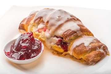 Croissant with jam
