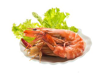 Boiled king prawns