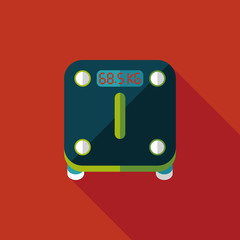 Weight scale flat icon with long shadow