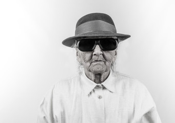 old lady in elegant hat
