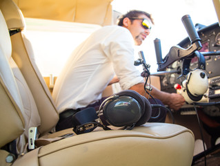 sexy pilot in the plane