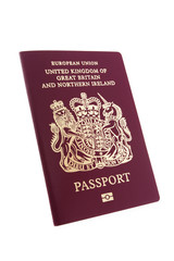 British passport isolated on white