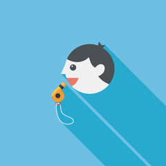 coach flat icon with long shadow,esp10