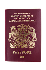 British passport isolated on white