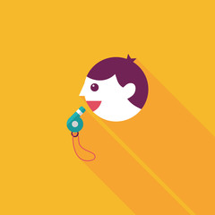 coach flat icon with long shadow,esp10