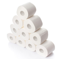 Stack of toilet paper rolls