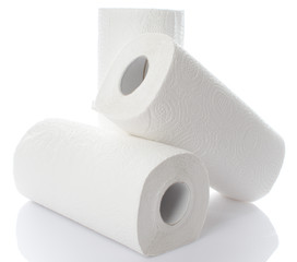 Composition with paper towel rolls