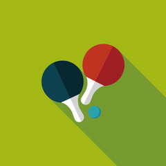 table tennis racket flat icon with long shadow,eps10
