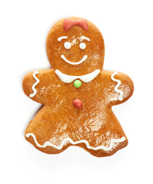 Christmas gingerbread girl cookie