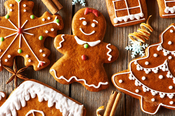 Christmas homemade gingerbread cookies