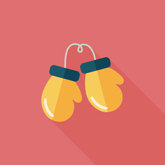 boxing gloves flat icon with long shadow,eps10
