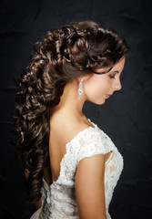 Beautiful bride with fashion wedding hair-style