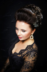 Beautiful bride with fashion wedding hair-style