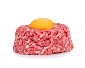 fresh beef tartar with egg