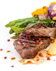 Beef steak on white background