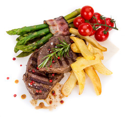 Beef steak on white background