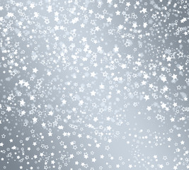 Abstract background with snowflakes, stars and blur boke