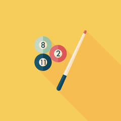 billiards flat icon with long shadow,eps10