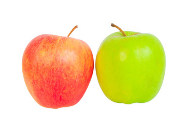 grüner und roter Apfel