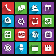 Mobile applications icons flat