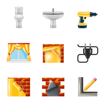 Home repair icons realistic