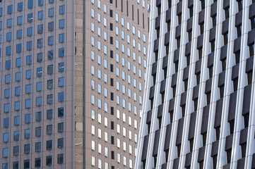 A lot of windows in modern skyscrapers - 70968015