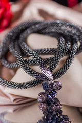 Beads, beadworks on a colored,   accessories