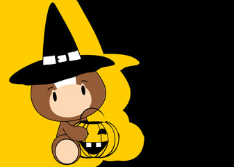 halloween cute horse baby witch background