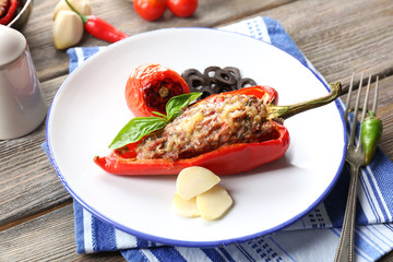 Stuffed pepper with meat and vegetables