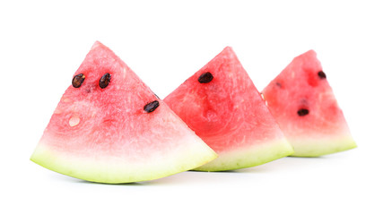 Slices of watermelon isolated on white