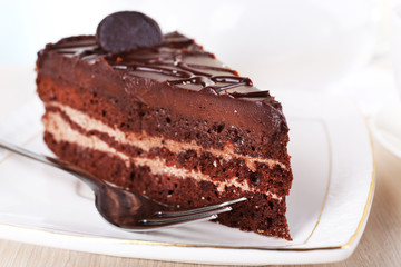 Piece of chocolate cake