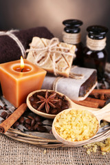 Organic soap with coffee beans, sea salt