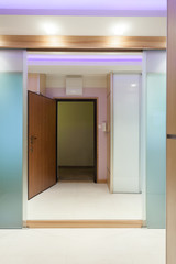 Front door reflection in hall mirror