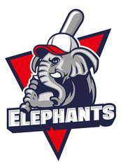 Fototapeta premium elephant baseball mascot