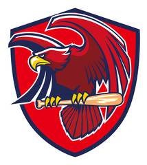 Obraz premium hawk hold baseball bat