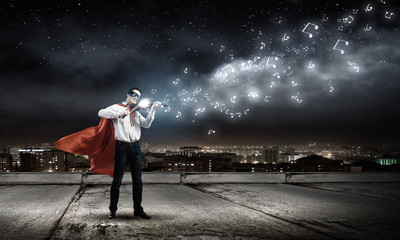 Fototapeta premium Superman with violin