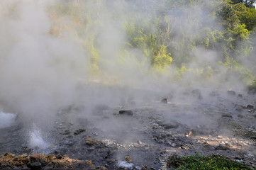Fototapeta na wymiar Natural hot springs in north of Thailand