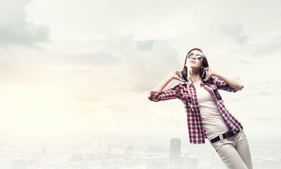 Girl with headphones