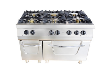 professional gas stove at restaurant