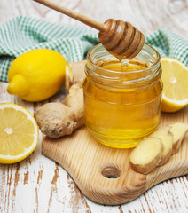 honey,  lemon and ginger