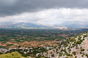 Fototapeta na wymiar View of Lasithi plateau on the island of Crete, Greece.