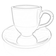 mug on a white. Pencil drawing