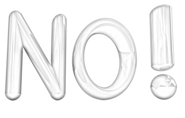 3d text " No!". Pencil drawing