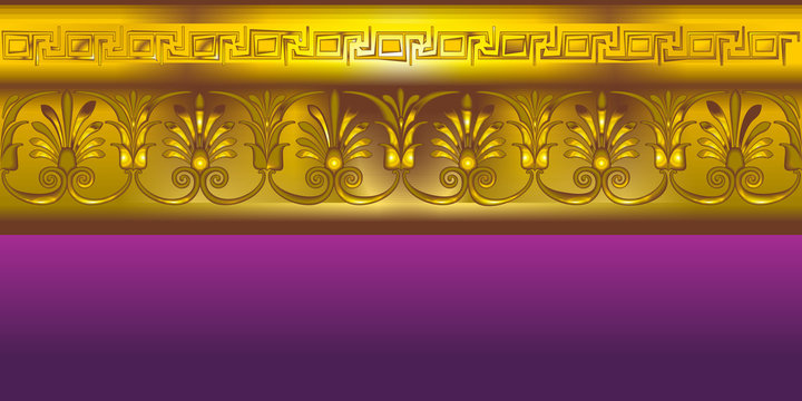 Gold border in the ancient Greek style