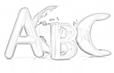 Fototapeta premium abc text and earth. Pencil drawing