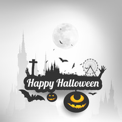 Happy Halloween message design background,Card, vector illustrat